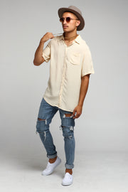 ENES Boating Button Up Shirt Cream