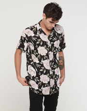 ENES White Russian Button Up Shirt Black/Grey