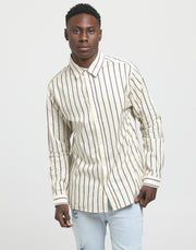 ENES Vintage Stripe LS Shirt Beige/Navy