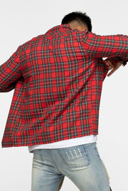 ENES Men's Tepee Flannel Shirt Red Check