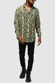 ENES Animal Button Up Green/Snake