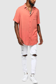 ENES Boating Button Up Shirt Salmon