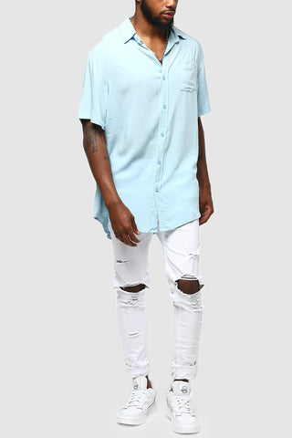 ENES Boating Button Up Shirt Light Blue